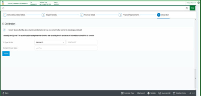 taxpayer declaration